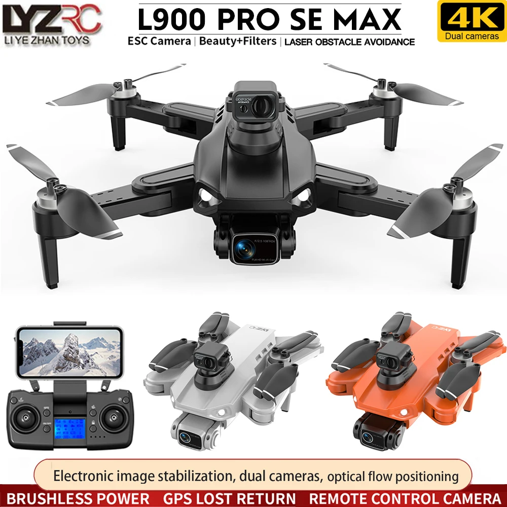 

L900 PRO SE MAX GPS Drone 4K Professional HD Dual Camera Laser Obstacle Avoidance Brushless RC Quadcopter Fodable Helicopters