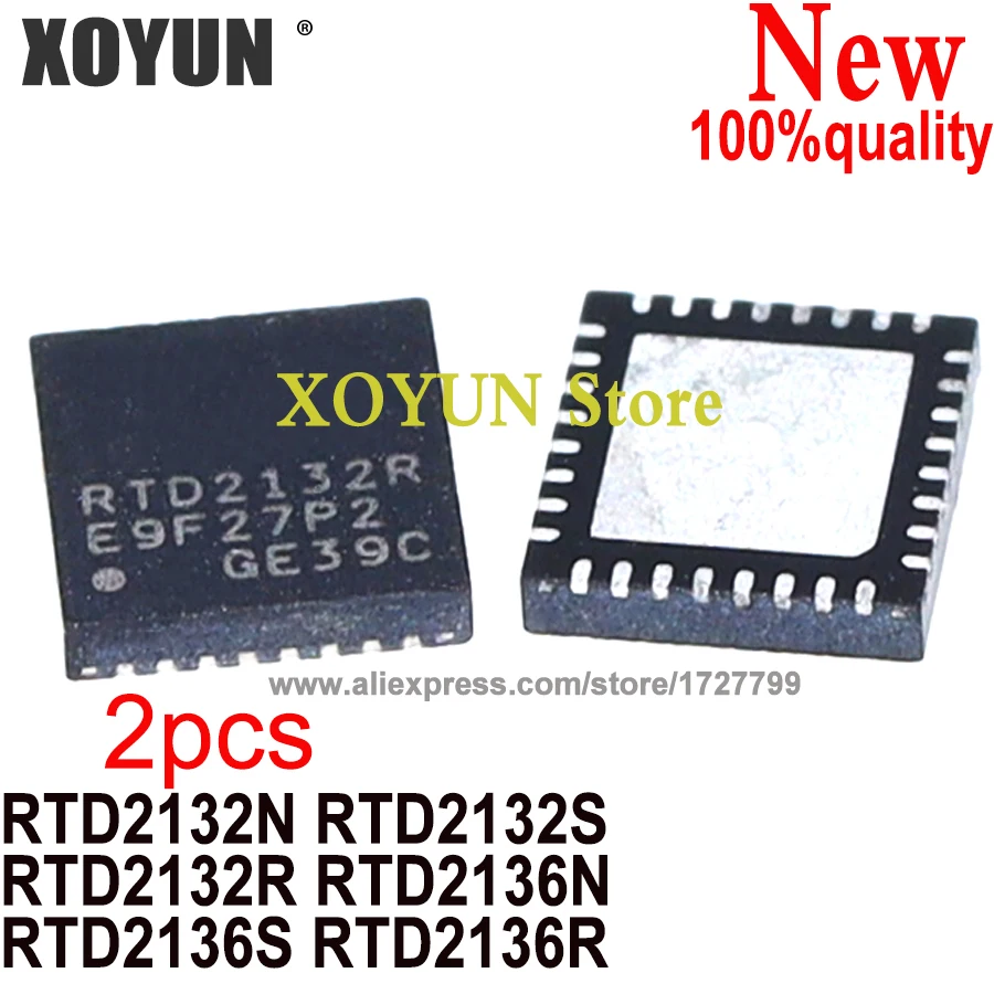 (2piece)100% New RTD2132N RTD2132S RTD2132R RTD2136N RTD2136S RTD2136R QFN-32 QFN-48 Chipset