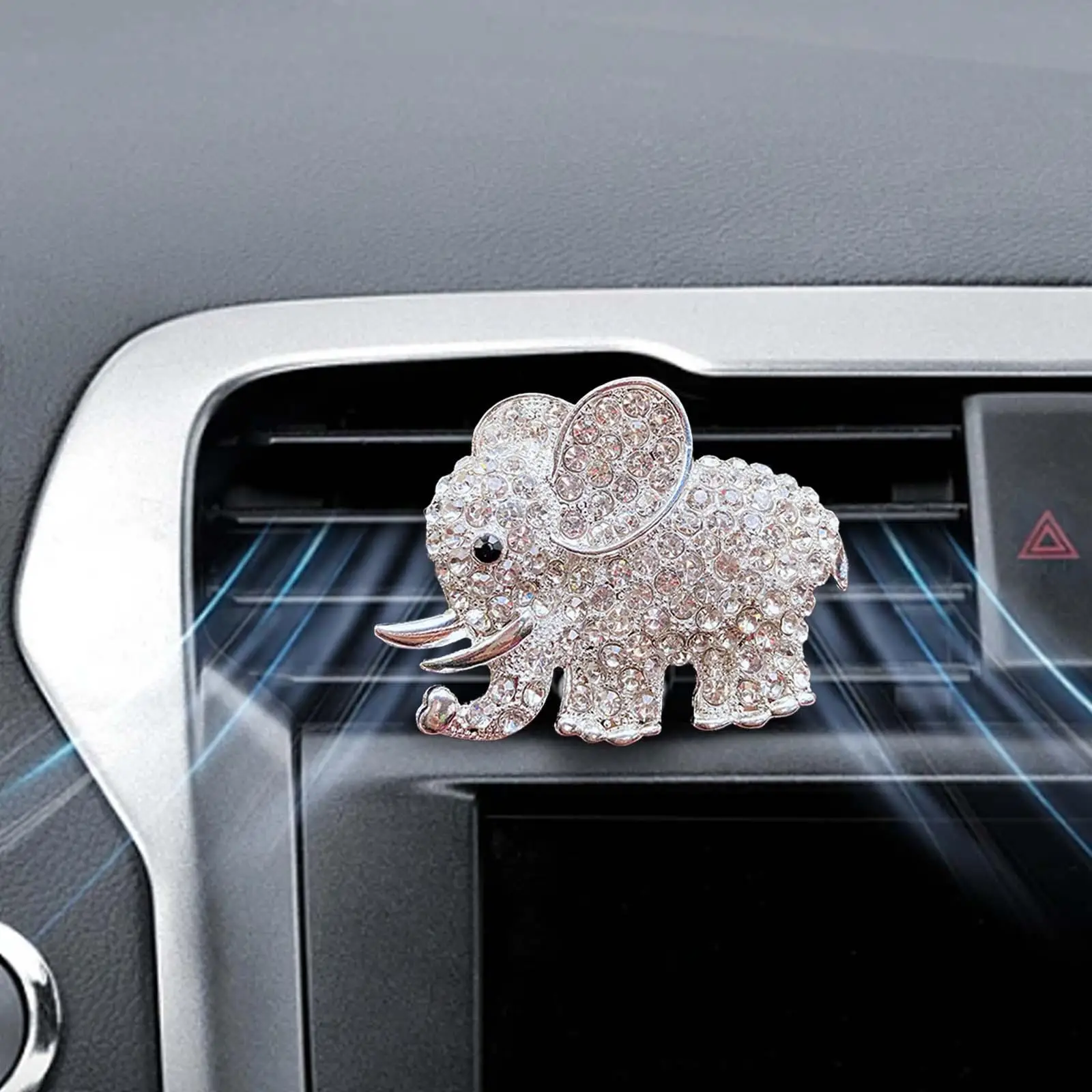 2xCar Aromatherapy Vent Clip Elephant Rhinestone Air Conditioner Vent Diffuser