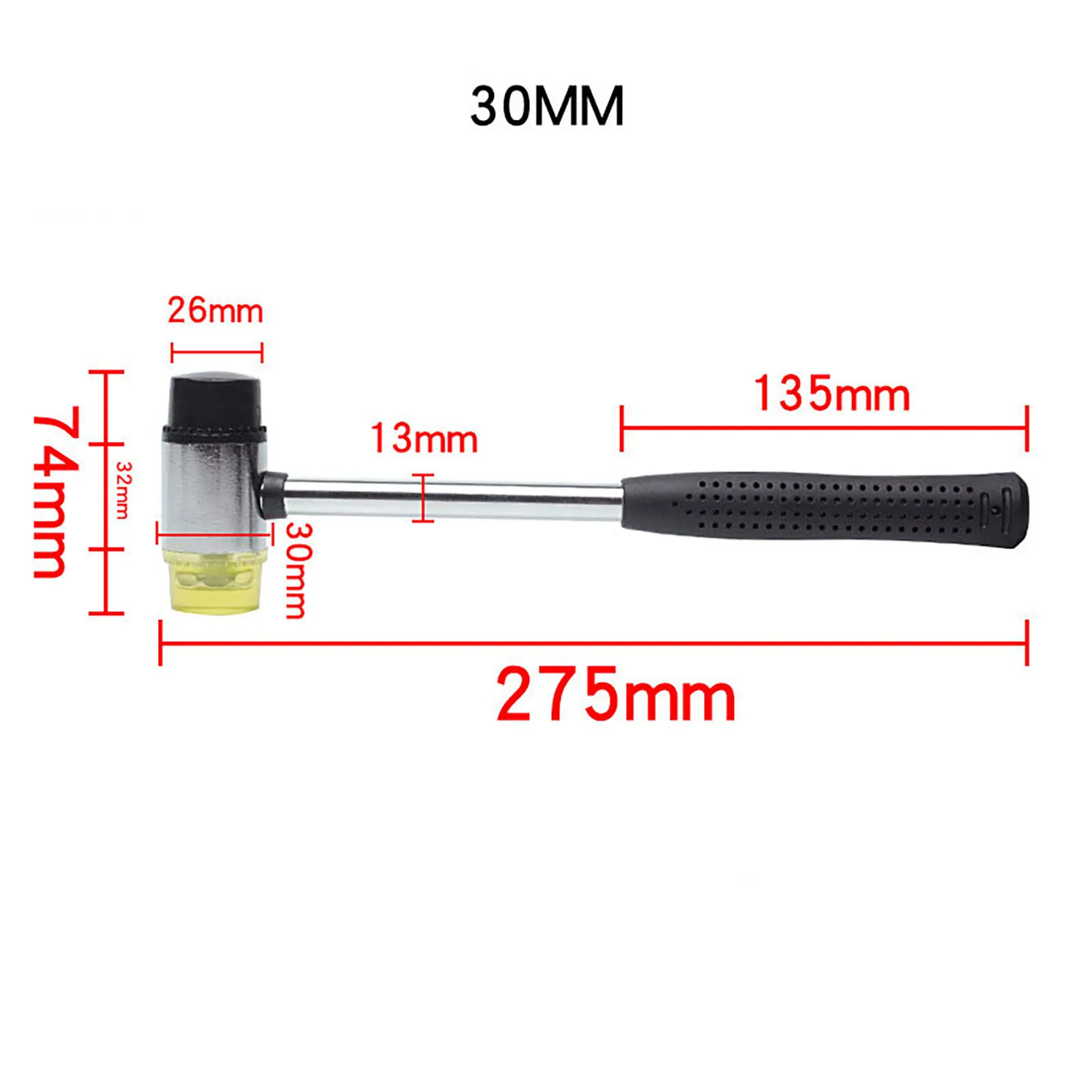 Soft Rubber Mallet Hammer Solid Small Hammer Floor Tiles Rubber Hammer for Home Improvement Tool