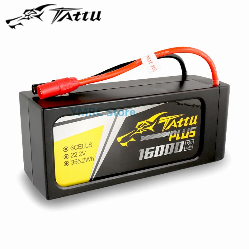 Tattu Plus 16000mAh 15C 22.2V 6S1P Lipo Battery Pack with XT90S/AS150 Plug for Agricultural Plant Protection UAV Drone