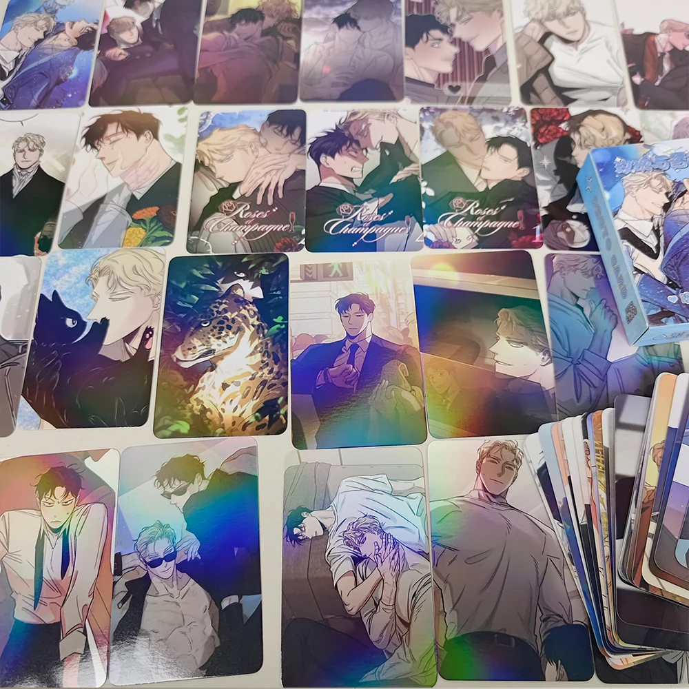 55 Pcs/set Korean Manhwa Roses And Champagne Lomo Card Album Comic Characters Photocard Fans Collection Cards