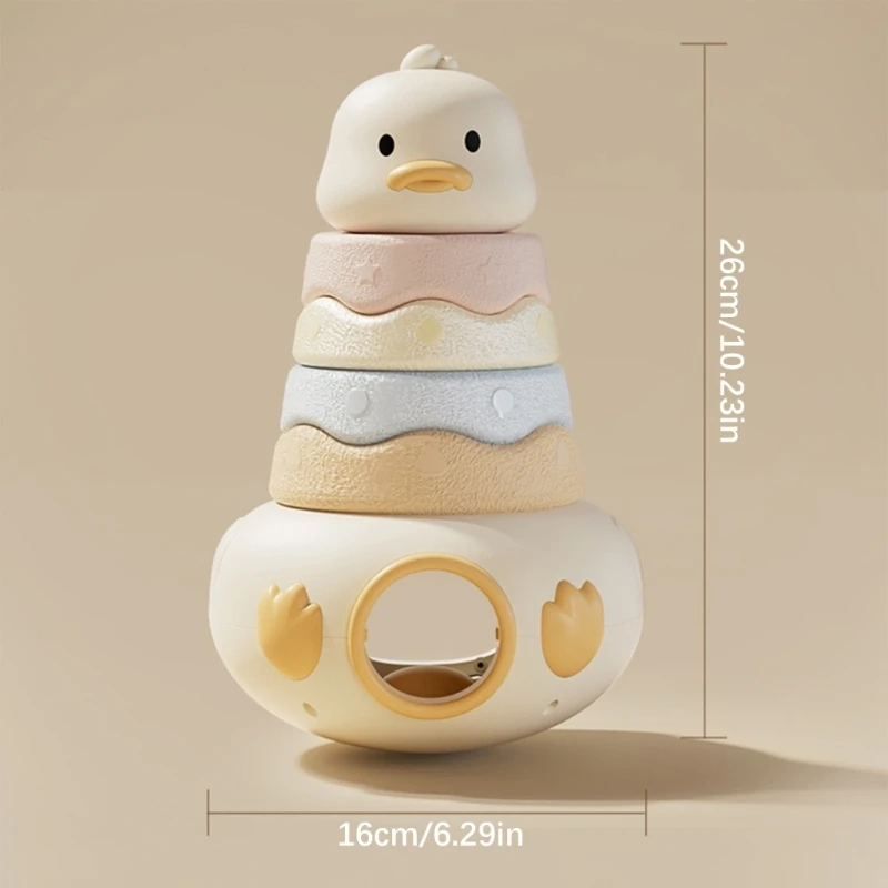 크리 에이 티브 어린이 무지개 스태킹 반지 색상 크기 학습 장난감 세트 교육 반지 모래 장난감 게임 교육 보조 15UB