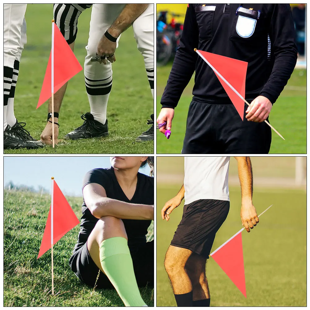 

6pcs Marking Premium Polyester Garden Irrigation Lawn Marker Triangular Flags For Yard Construction Survey Dog Training