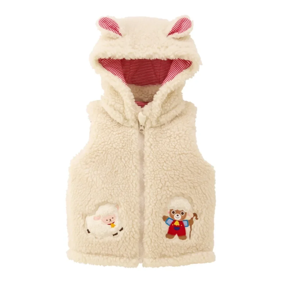 Children's Clothing baby girls coat boy tops kids jacket Lambskin warm Lamb shaped hat cartoon embroidered vest