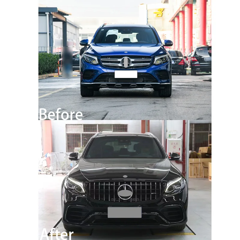 Clrak AutomobileBodykit for Mercedes BENZ GLC X253 2016-2019 Upgrade to GLC63 2016-2019 Front and Rear Bumper Assy Rear Diffuser - Image 5