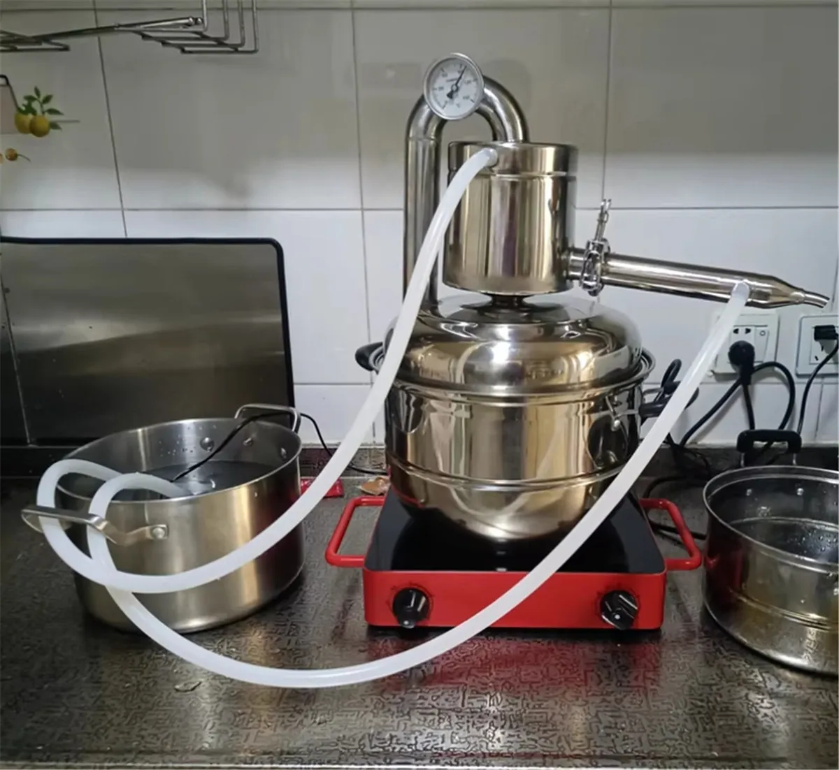 10L لتقوم بها بنفسك صانع النبيذ منزل جهاز تقطير المياه الكحول النبيذ المقطر الصغيرة Vinification تخمير عدة لا تزال النبيذ صنع آلة تخمير #1