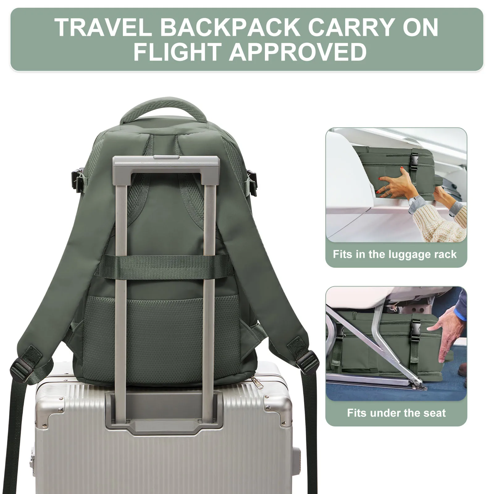 ライアンエア キャビンバッグ 40x20x25 脇の下旅行バックパック キャビンバッグ 手荷物 キャリーオンバックパック カジュアルデイパック シューズコンパートメント