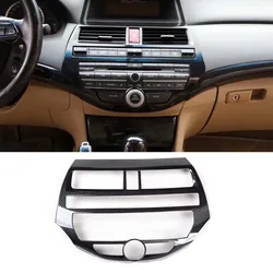 Car CD Panel Decoration Cover Frame Trim Sticker For Honda Accord 8th 2008-2012 Car Mouldings ABS Carbon Fiber Style Accessories