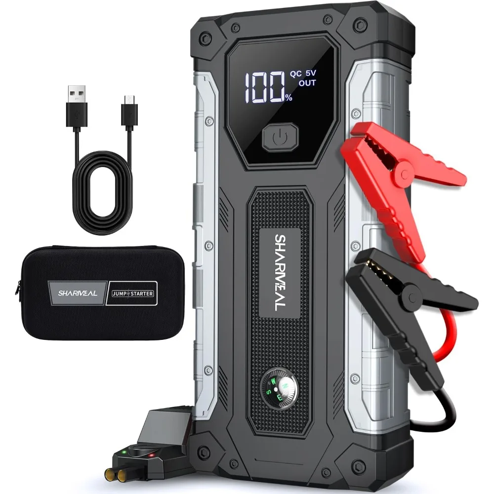 

Car Jump Starter 3000A, Jump Starter Battery Pack for Up to 9.0L Gas and 7.0L Diesel Engines, Portable Jump Box with LED Light