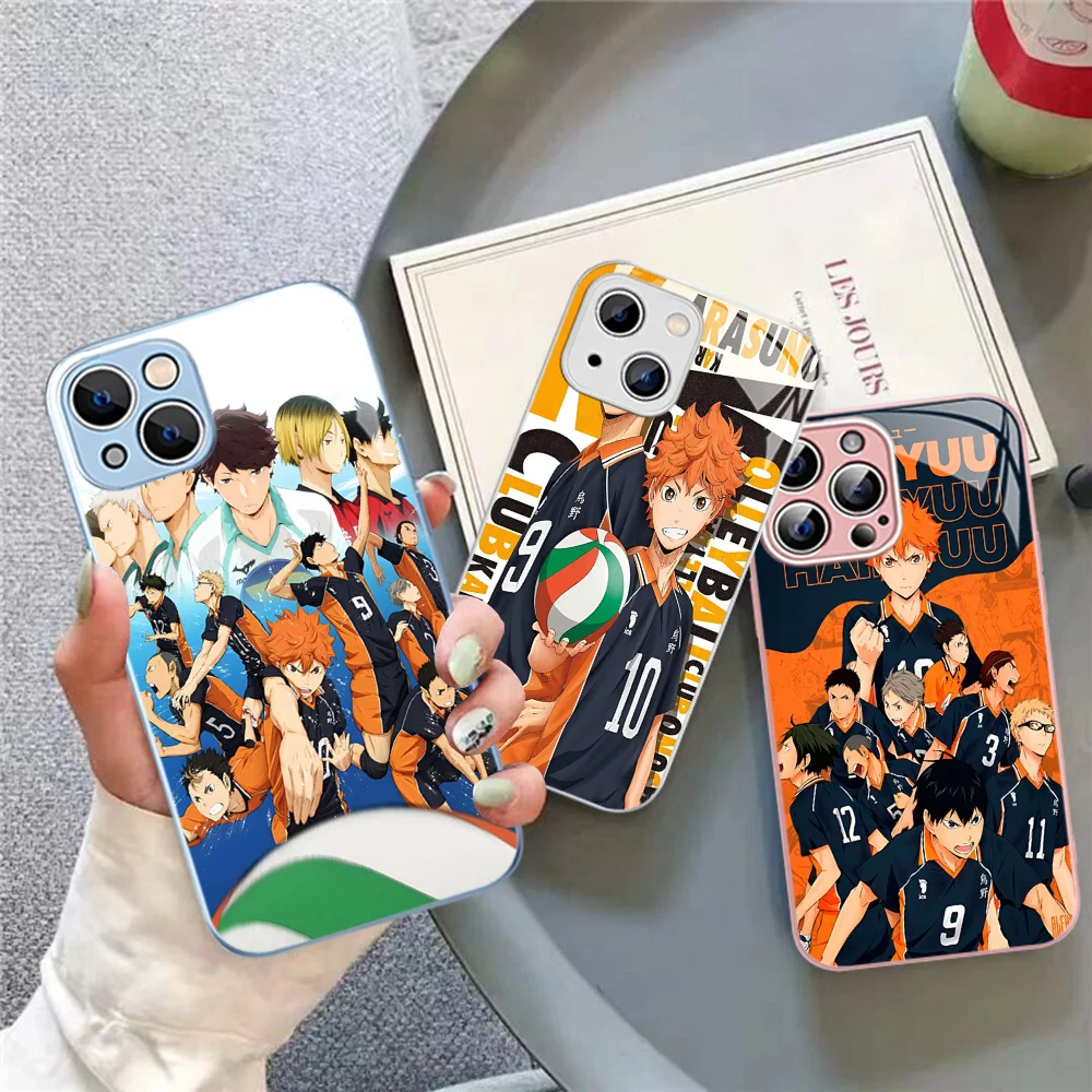 Anime Haikyuu Cute Shoyo Hinata Phone Case Tempered Glass For Iphone 14 13 12 11 Pro Mini XS MAX 14Plus X XS XR Fundas