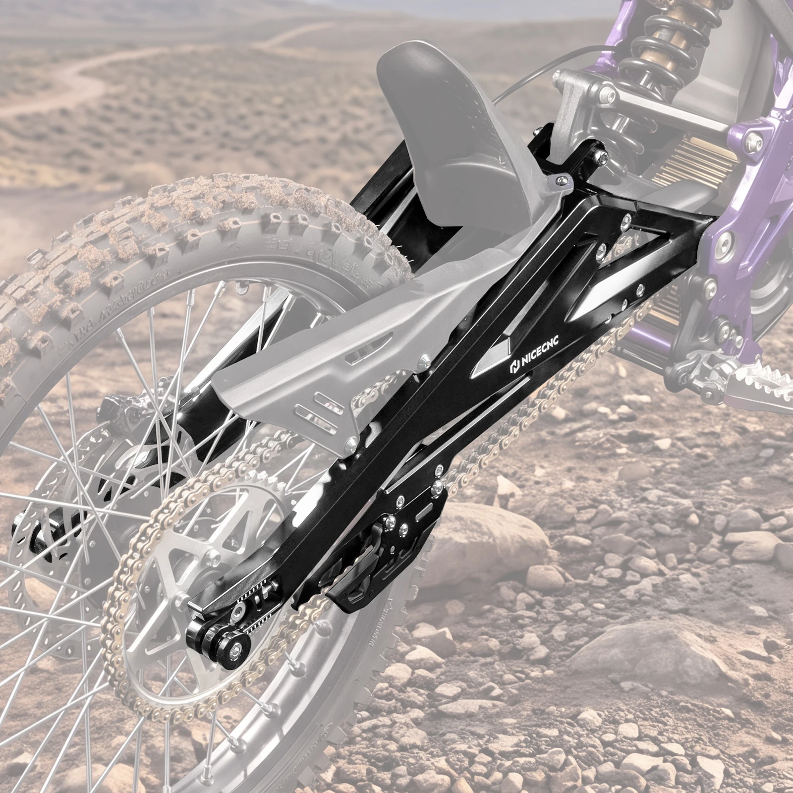 NICECNC 100mm Extended Rear Swingarm For Surron Light Bee X Light Bee S L1E Electric Dirt Bike Segway X160 X260 Rear Swing Arm