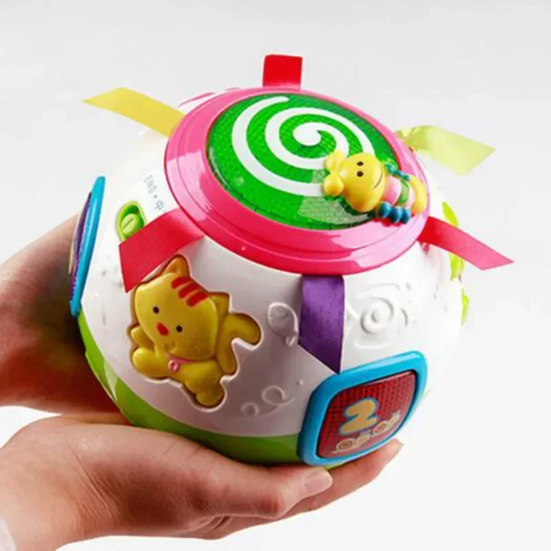 Baby puzzle toy naughty spin ball musica elettrica luce multifunzionale bambini interazione equilibrio cubetti di ghiaccio giocattoli