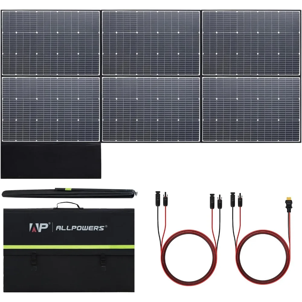 

600W Monocrystalline Portable Solar Panel Waterproof IP67 RV Solar Panel Kit with 44V Output Foldable Solar Charger for Outdoor