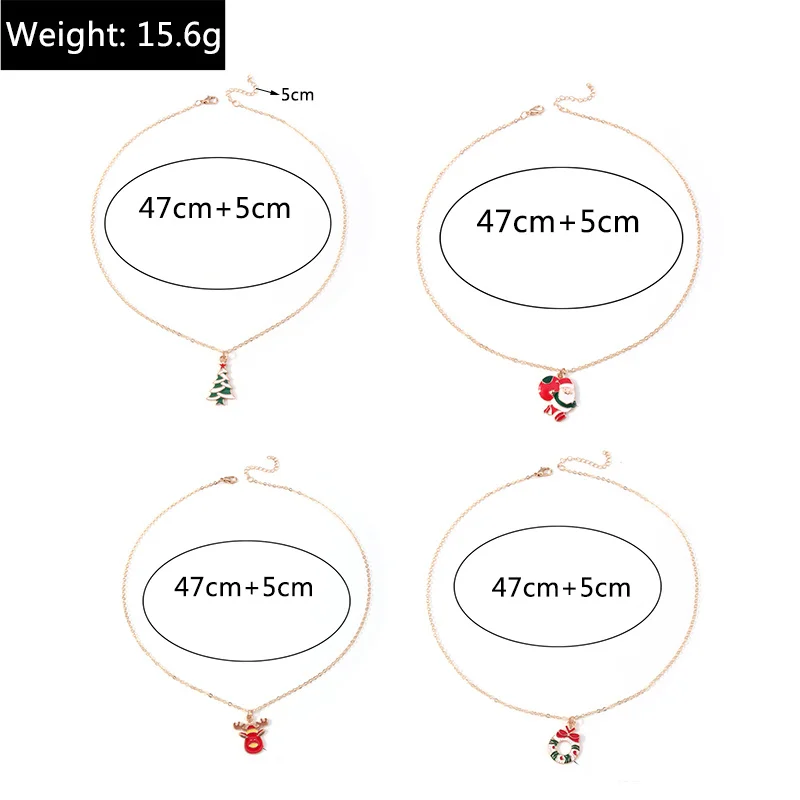 Mode Weihnachts baum Hirsch Santa Claus Glocken Anhänger Halskette für Frauen Mädchen Weihnachten Party Festival Schmuck Zubehör – Detail 17