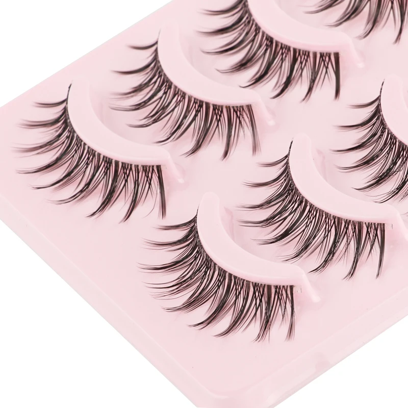 Nep Wimpers 5Pairs 3D Nertsen Wimpers Natura Lange Manga Wimpers Piekerige Natuurlijke Look Valse Wimper Extension Make up Gereedschap Faux Cils