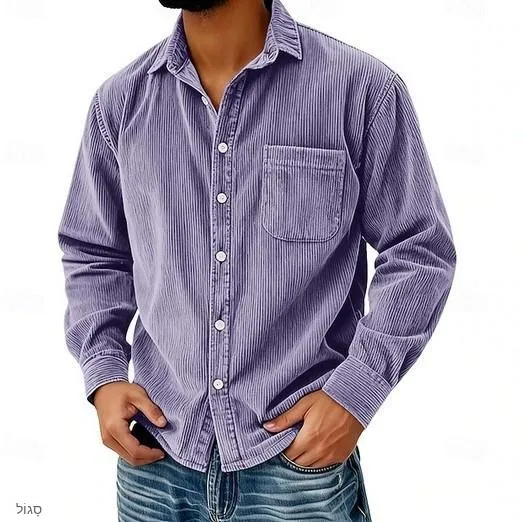 Thickened Striped Collar Long Swedish Men's Shirt Regular Fit Long Sleeve Casual Fashionable Inner Wear for Women view 5