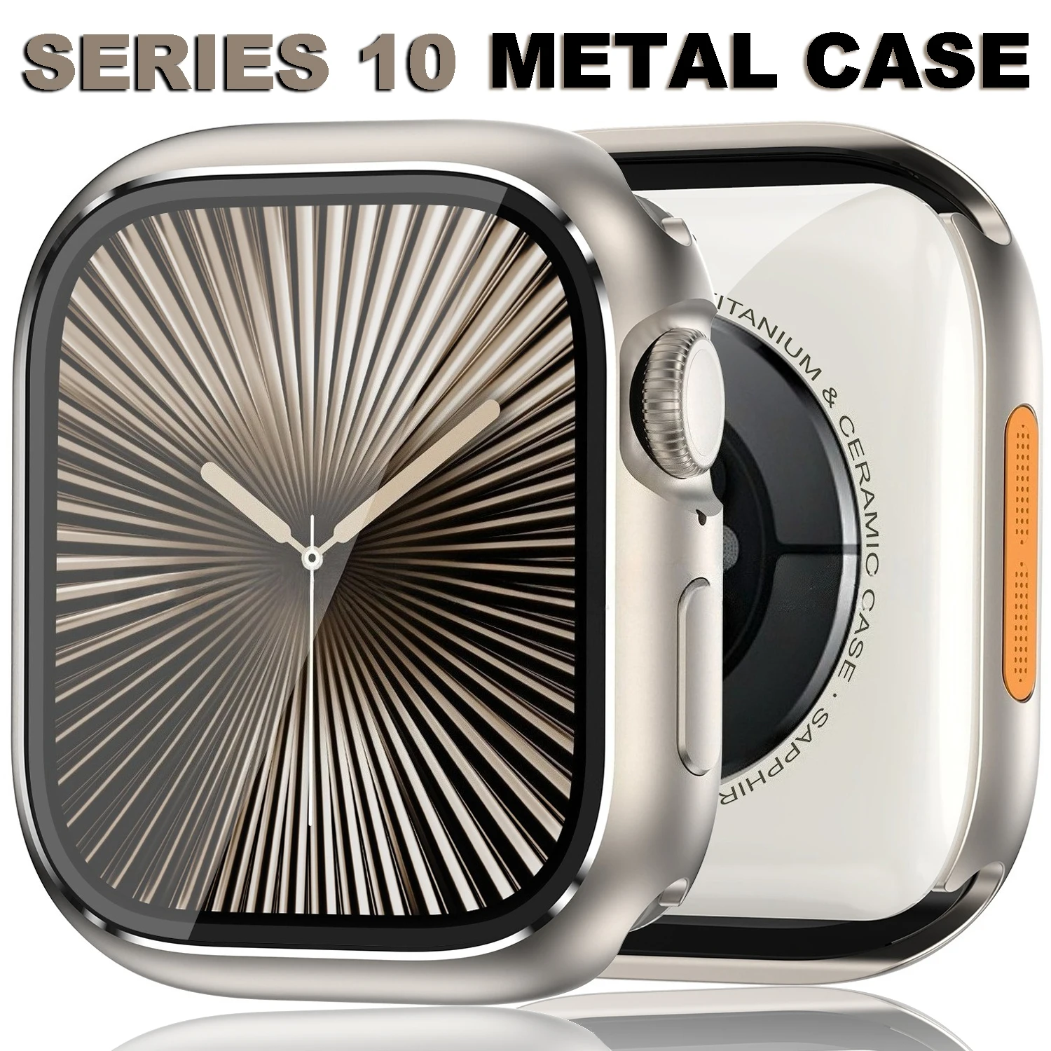 

Waterproof Protective Cover Metal Case for Apple Watch Series 10 42mm 46mm 45mm 41mm 40mm 44mm 360 Glass Film Back Bumper Frame