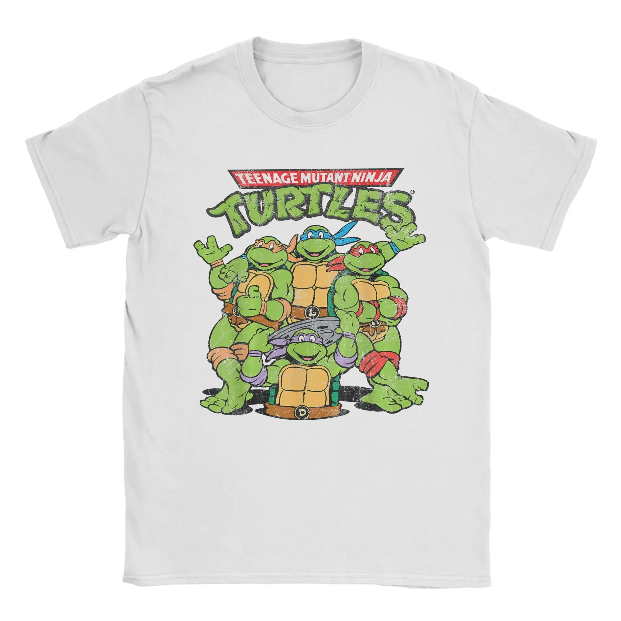 Modische T-Shirts mit dem klassischen Retro-Logo der Ninja Turtles, Herren-T-Shirts mit Rundhalsausschnitt, 100 % Baumwolle, kurzärmelige T-Shirts, Plus-Size-Kleidung. – Detail 10
