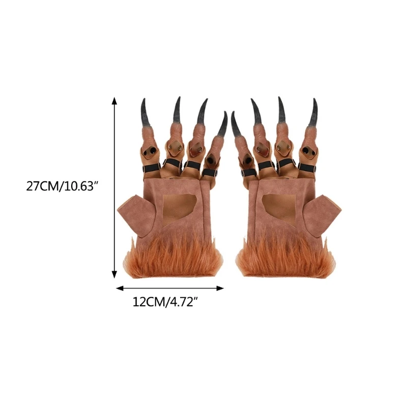 قفازات تنين الهالوين للنساء والرجال من جلد البولي يوريثان، قفازات مخلب التنين، ملحقات حفلات المهرجانات