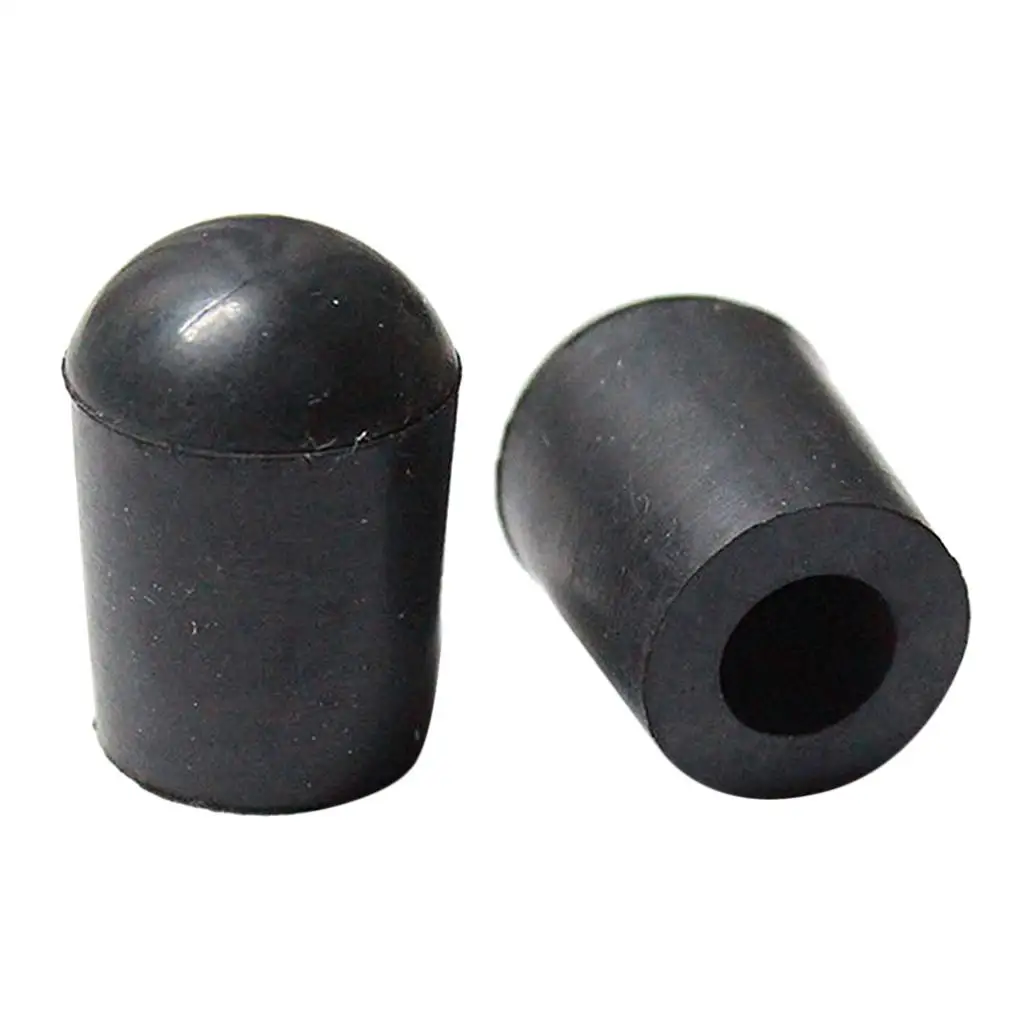 Tooyful 2 Pcs Black Upright Double Bass Endpin Rubber Tip 10mm Double Bass Endpin Parts with Bottom Grip Prevent Sliding