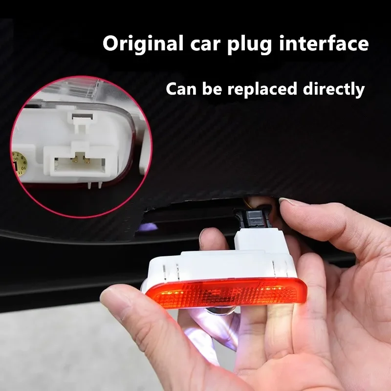 New 2PCS Car Door Emblem LED Light Welcome Lamp Wireless Laser Projector For Volkswagen Rline Jetta Golf Beetle CC Polo Passat view 5