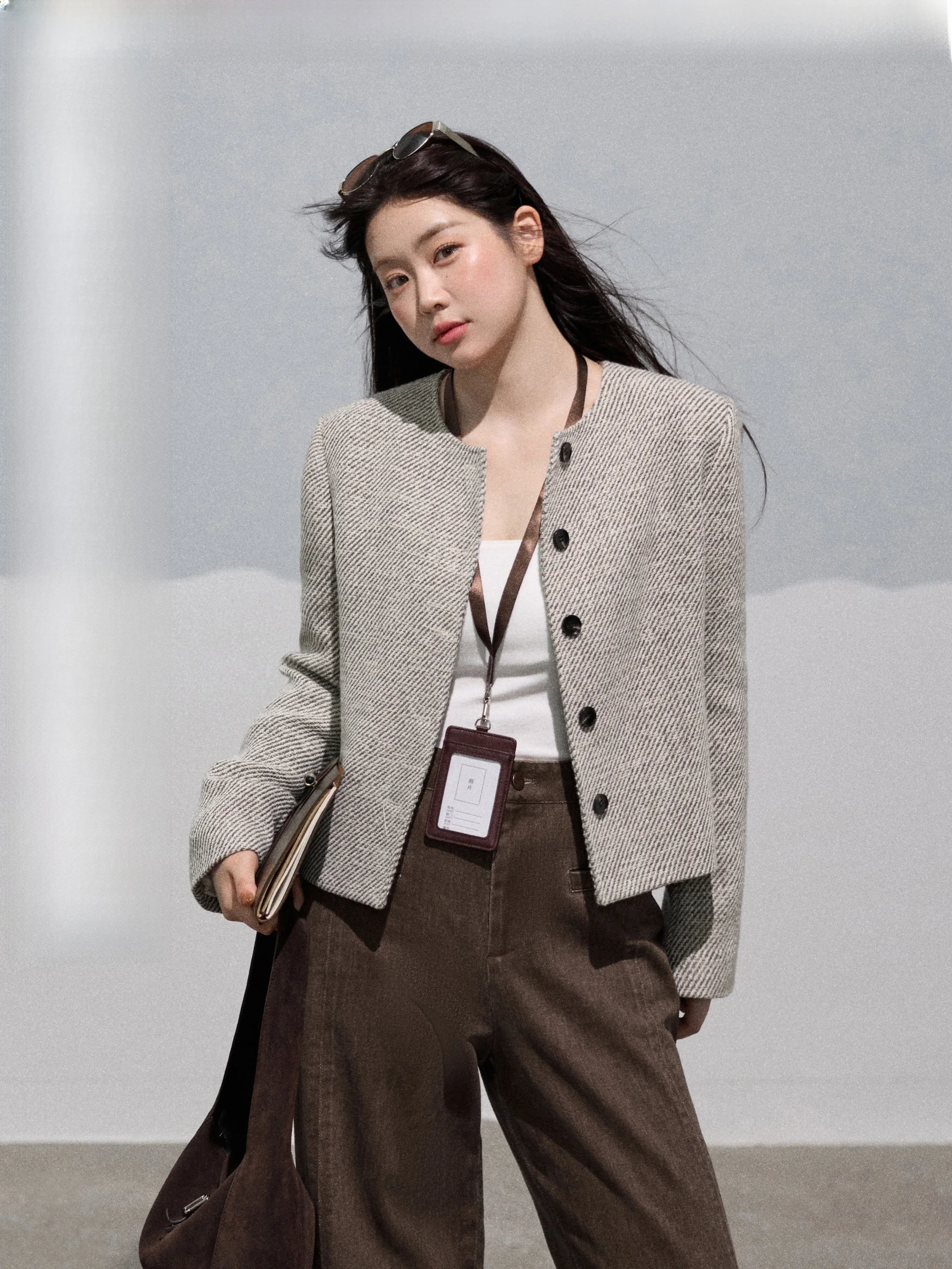 

Женская свободная куртка Ele Marginal больших размеров с круглым вырезом и клетчатым узором от Jululook, удобная, из смеси полиэстера и хлопка