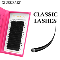 XIUSUZAKI 16 Rows Classic Individual Eyelashes Extensions Soft Matte Black Classic Volume Lashes Extensions Wholesale Supplier