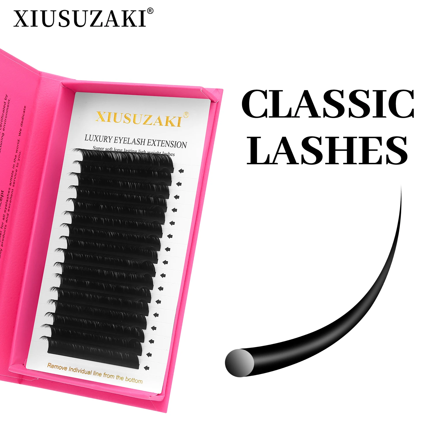 XIUSUZAKI Classic Individual Eyelashes Extensions Soft Matte Black Classic Volume Lashes Extensions Wholesale Supplier