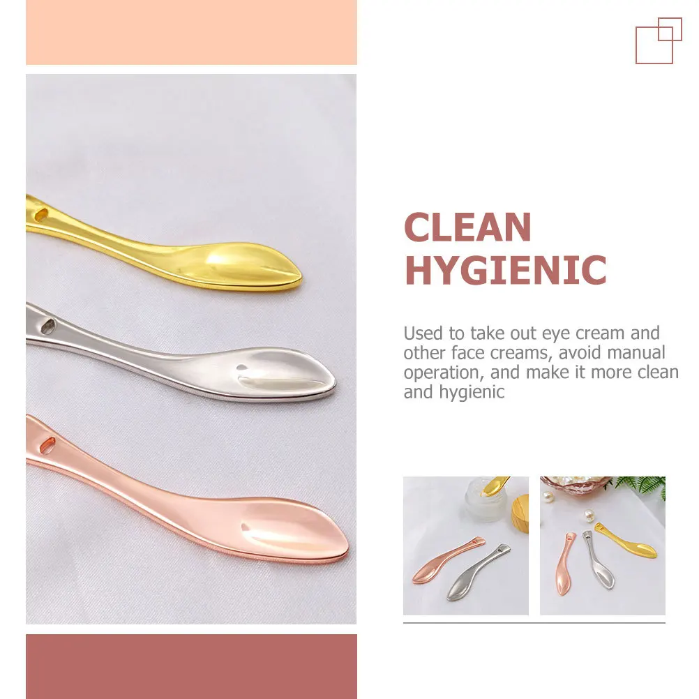 

4pcs Eye Spoons Metal Facial Cream Scoop Tool Spatulas For Hygiene Premium Applicator Skincare Tools Face Cream Spoons