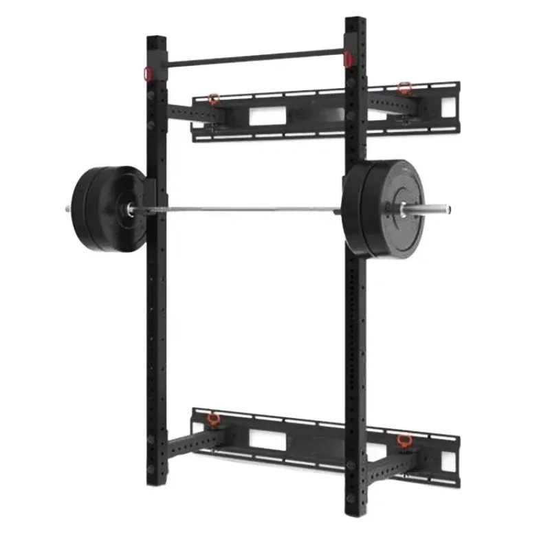 VIGFIT wall mount folding squat power rack wall mounted squat rack gym equipment set half squat power rack for home