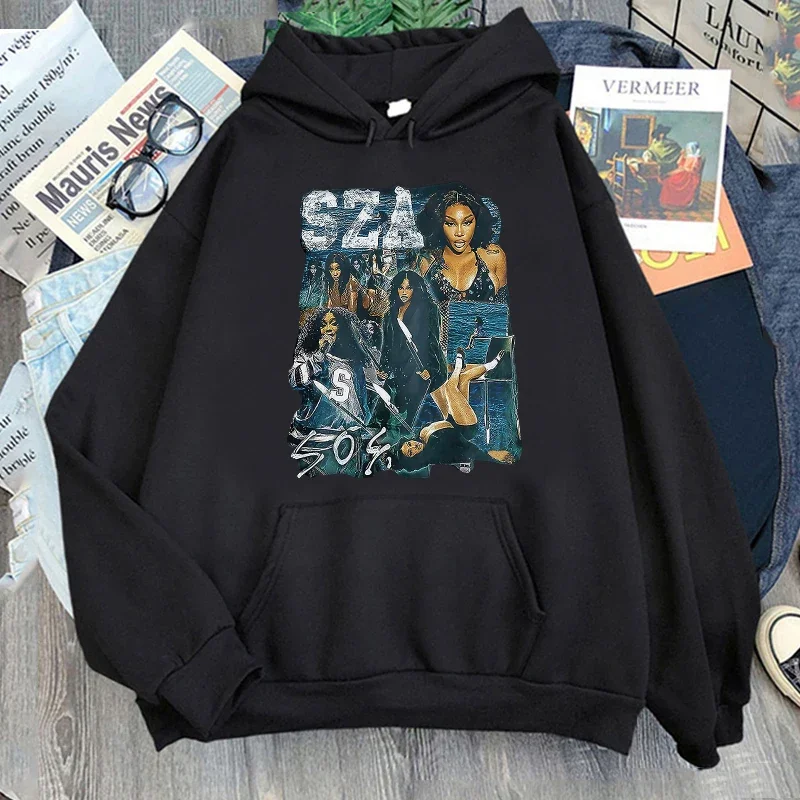 Sza Drive Sudadera con capucha estampada Hip Hop Harajuku hombres mujeres Sudadera con capucha suelta sudadera Casual moda ropa de calle Otoño Invierno sudaderas con capucha ropa