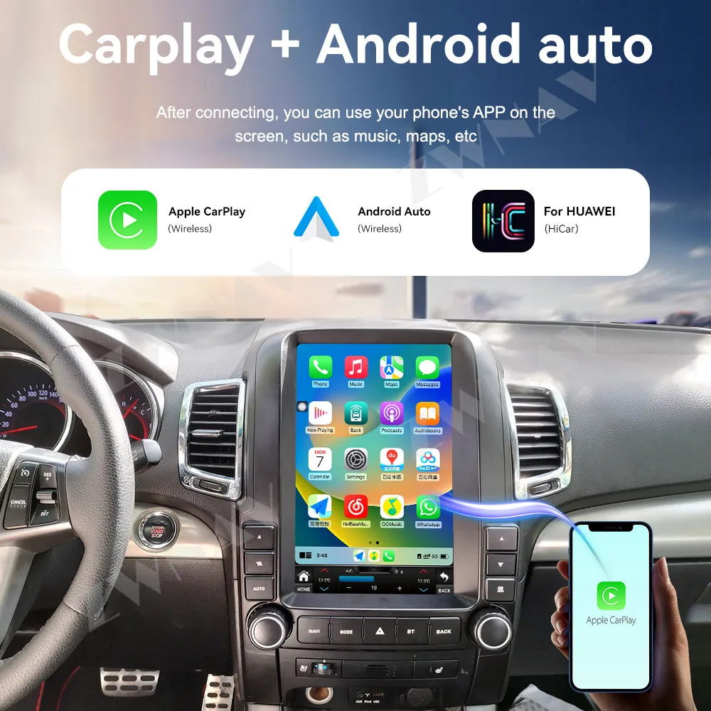 

Android 14 Wireless Carplay 12.1 inch Touch Screen For Kia Sorento 2009-2012 GPS Navigation Car Multimedia Player Head Unit Auto