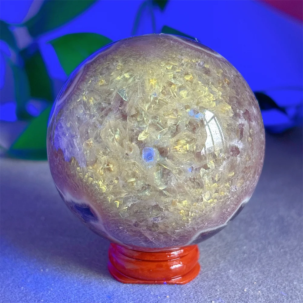 Dream Amethyst Snowflake Sphere Crystal Natural Stone Quartz Minerals Home Decoritems Reiki Garden Lucky Love Gifts Energy Stand