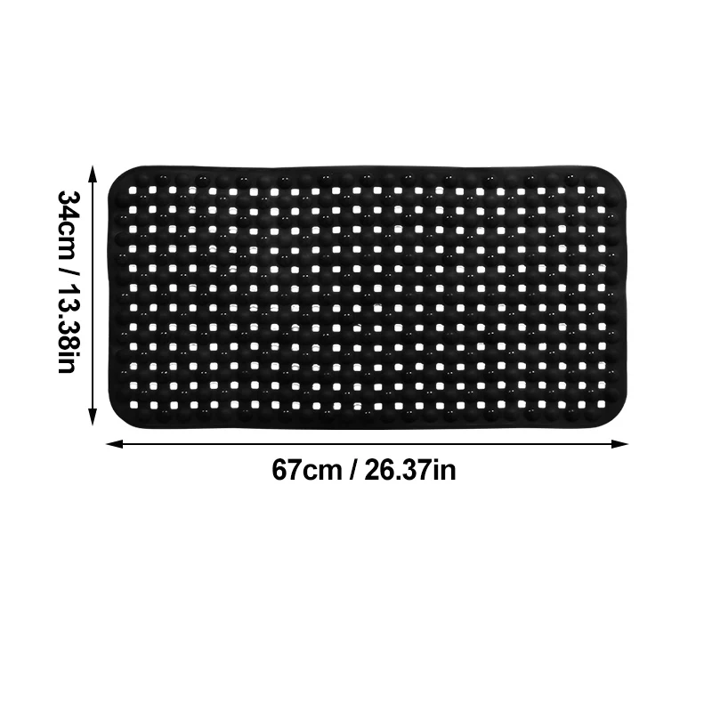 Non-Slip Bathroom Mat With Suction Cup,Quick Drain Bath Rug Bathroom Massage Ring Shower Mat Ellipses Hole Carpet