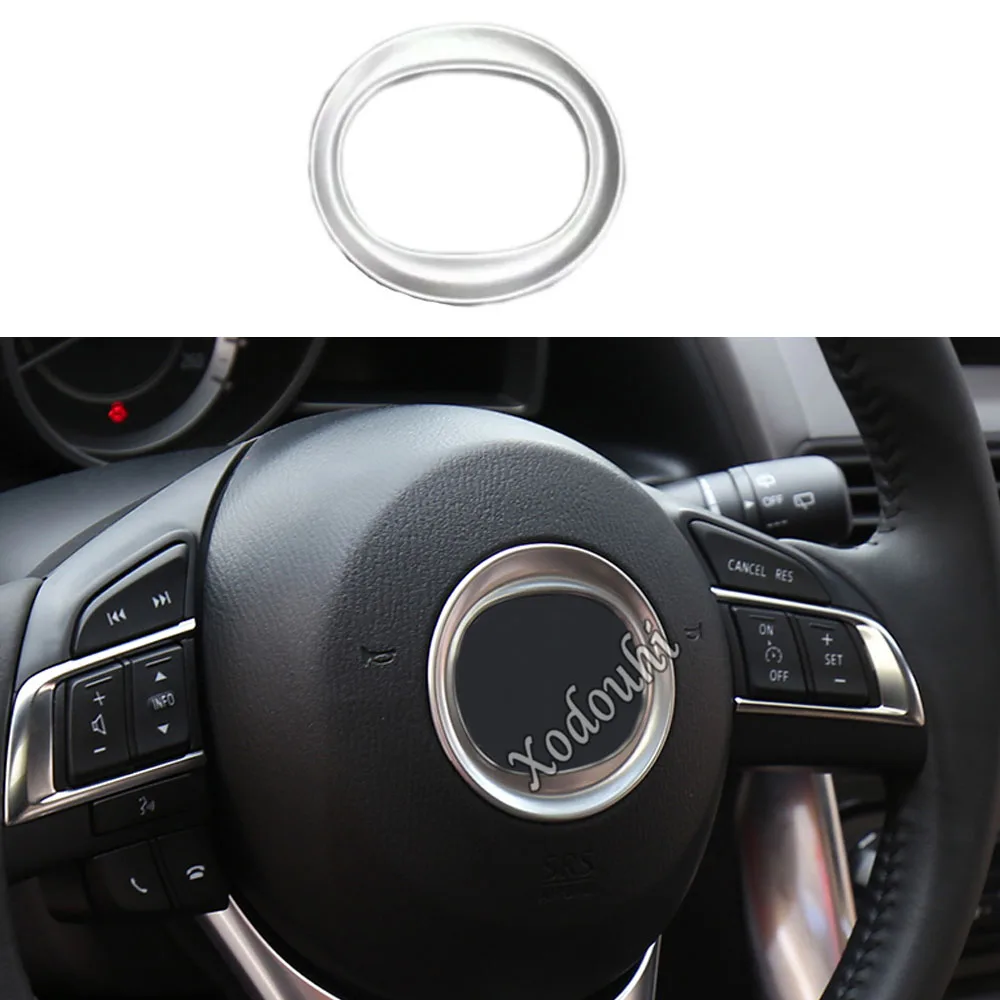 For Mazda CX-5 CX5 2012 2013 2014 2015 2016 Car Detector Stick Cover ABS Matte Steering Wheel Interior Kit Trim Lamp Frame 1PCs