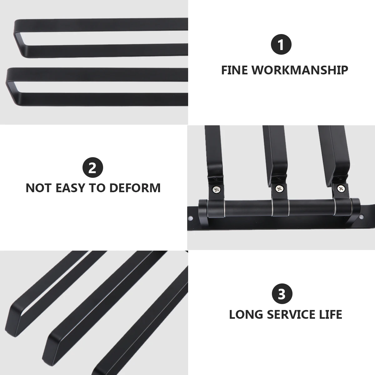 

Aluminum Bathroom Space-Saving Wall-Mounted Rotatable No-Drilling Durable Lightweight Storage Rack For Kitchen Towel Rod Rack