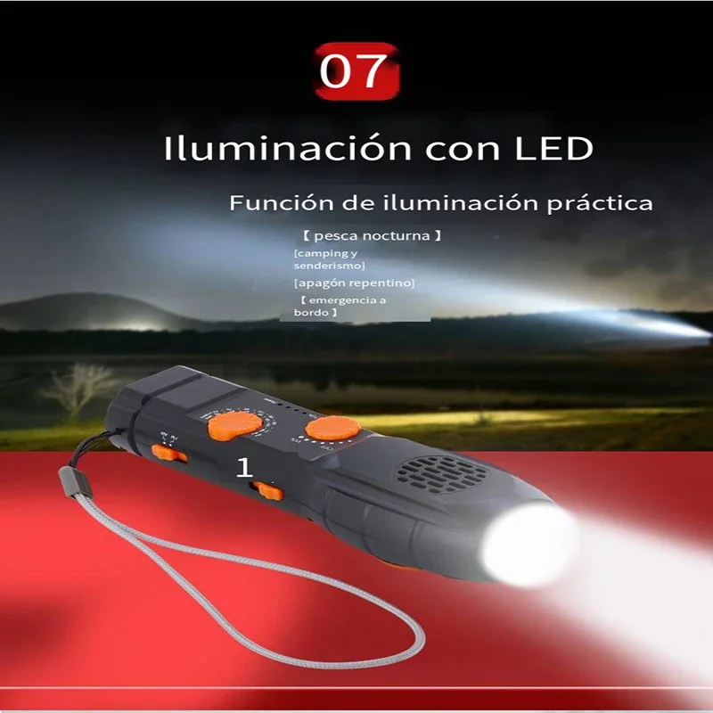 Hand Crank Multifunctional Torch Radio SOS & Mobile Phone Charger LED Flashlight Power Bank Charger Weather Radio For Outdoor