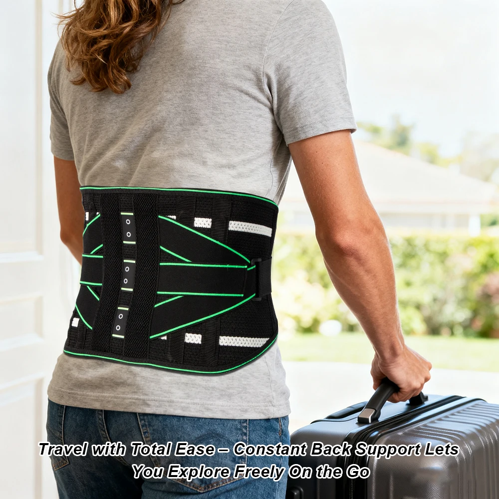 Untere Rückenstütze mit Lendenpolster für Männer und Frauen, Rückenstütze für Ischias, Skoliose, Bandscheibenvorfall mit verstellbaren Stützgurten