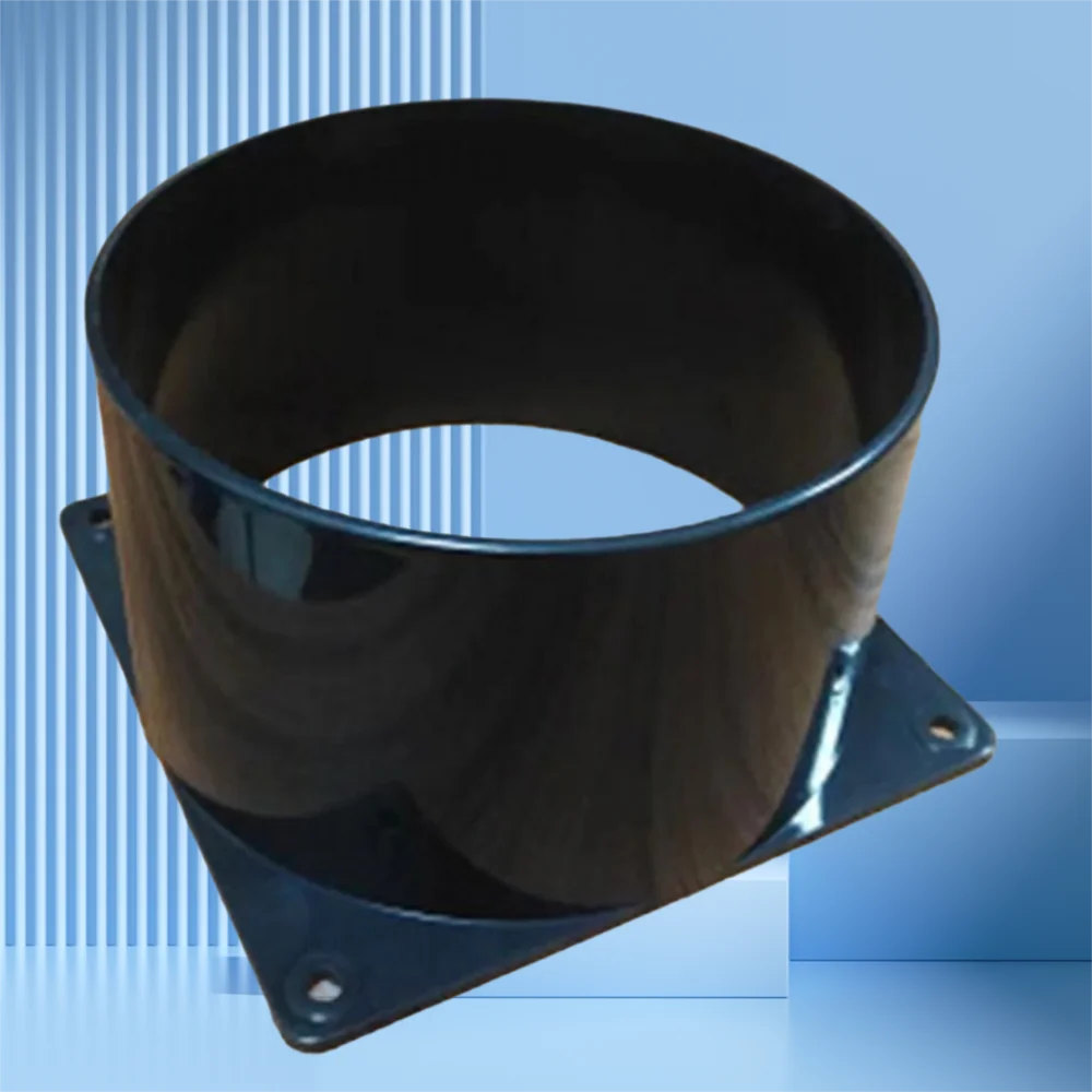 75/100/120/150mm Black Flange Connector ABS Square Bottom Straight Flange Air Inlet And Outlet Air Ducting Connection Flange