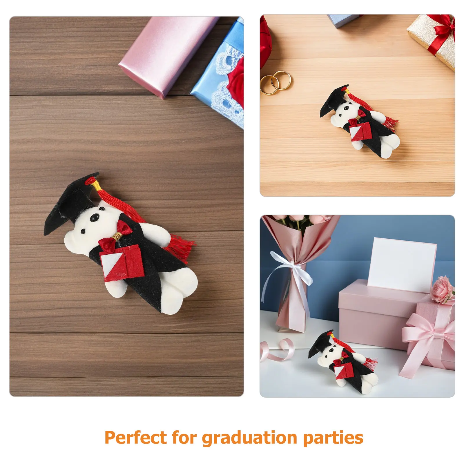 14Pcs Graduation Bear Mini Stuffed Animal Season Gift Graduation Bear Bouquet Flower Decoration Grad Stuffed Toy