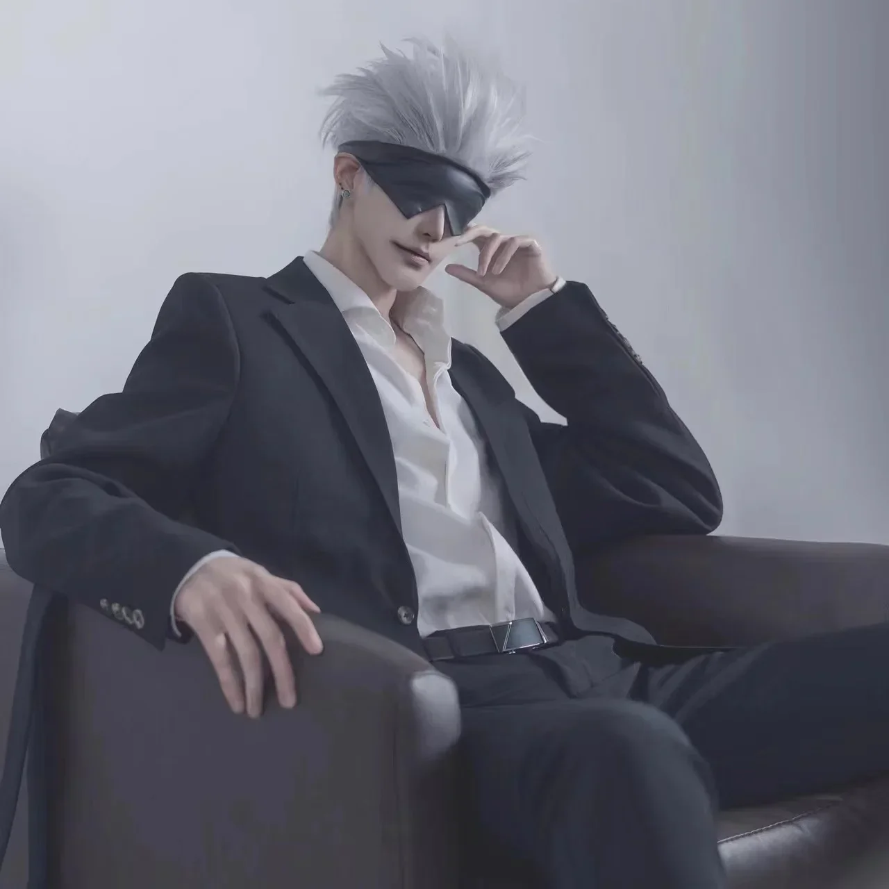 Anime Jujutsu Kaisen Gojo Satoru Maschera Benda Cosplay Prop Anime Black Man Woamn Fascia per capelli Accessori Occhiali da notte