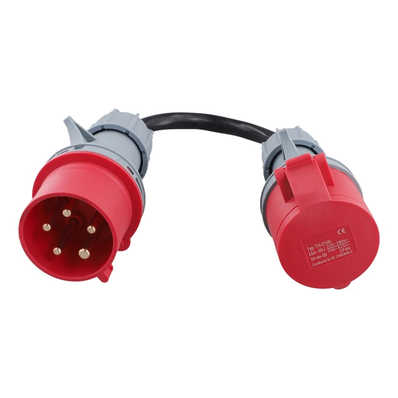 

A47U 5 Pin Red 32A Male to 16A Female CEE-Adapter Gen Ev Charger Extension Cord Connector 400V Outlet