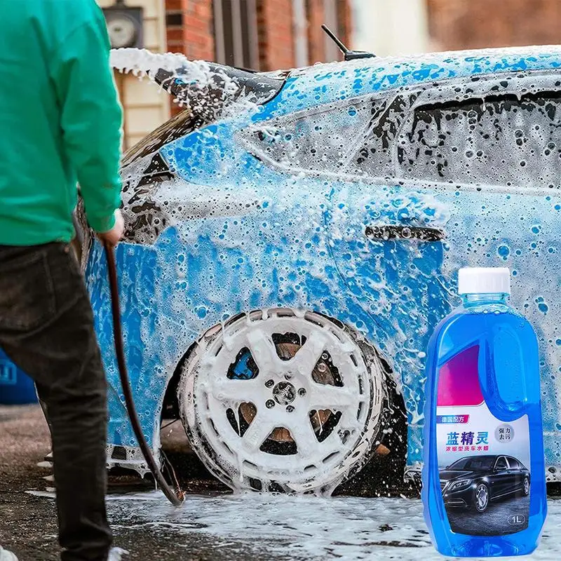 Car Wash Foam Multifunctional Spot-Free Shine Cleaning Water, 1L High Foam Concentrated Effective Soap  For Dash, Wheels, Glass