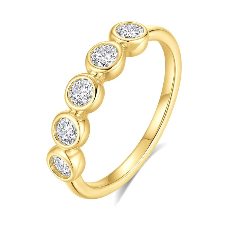 

ZFSILVER s925 Silver Fashion Luxury Trendy Color D Moissanite Classic Bubble Ring Charm Women Wedding Party Jewelry Gift MO0622R