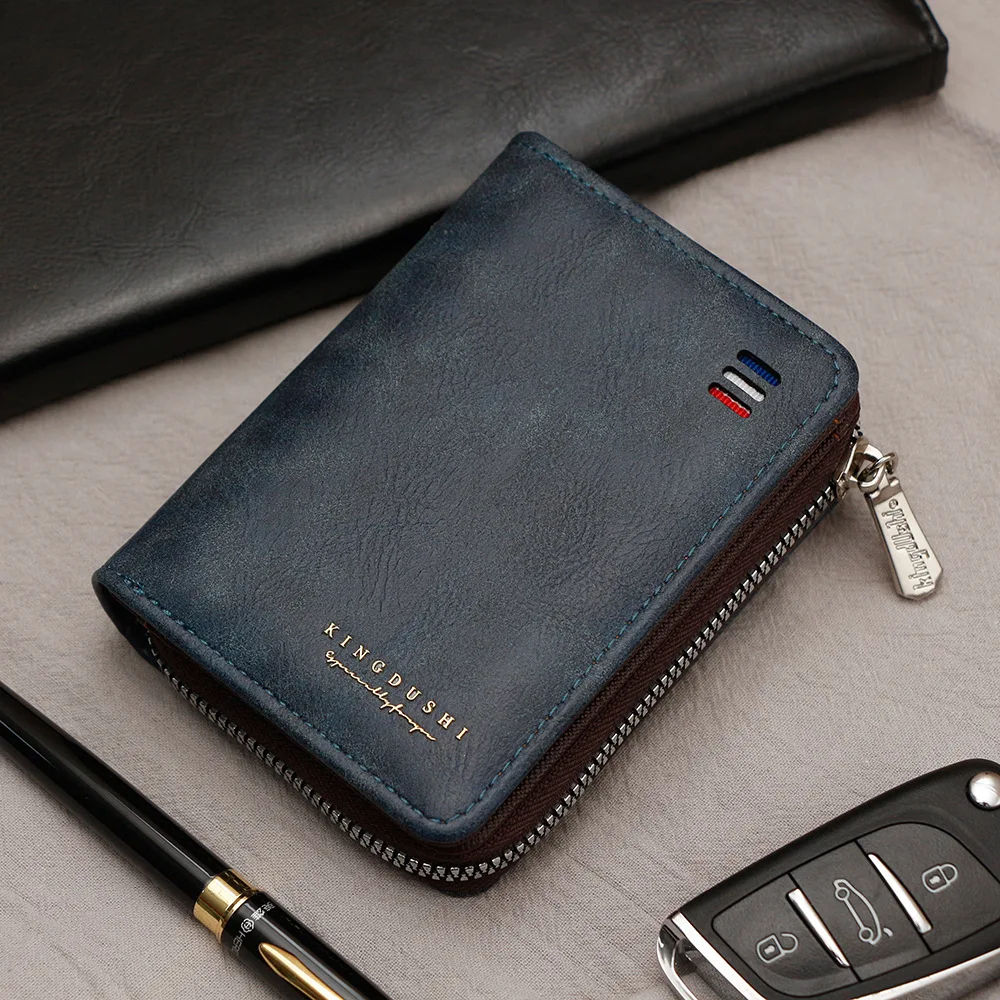 

New Big Capacity Men Wallets Zipper Coin Pocket High Quality Male Purses Classic Card Clips Photo Holder Casual Wallet For Men