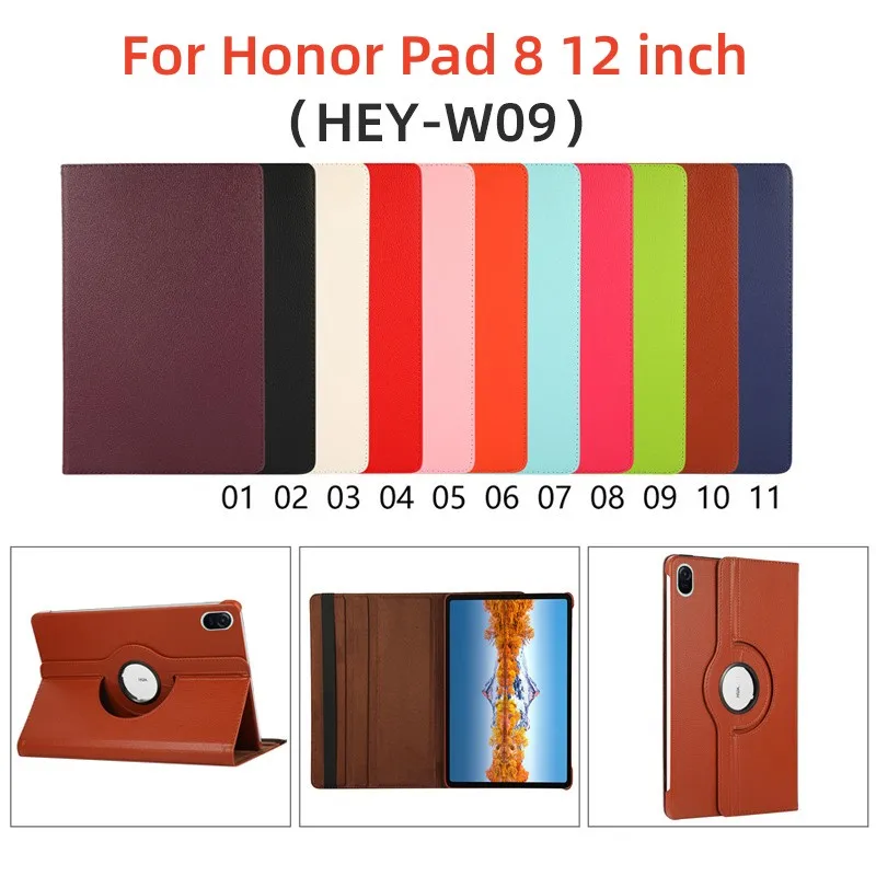 

2022 Tablet Case For Honor Pad 8 HEY-W09 12" 360 Degree Rotating Stand Tablet Funda For Huawei Honor Pad 8 Case 12 Inch+Film+Pen