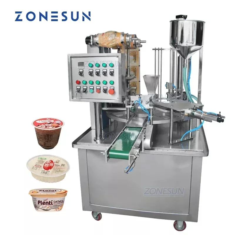 ZONESUN Macchina per il riempimento e la sigillatura di tazze completamente automatica ZS-GF900I kcup Confezionatrice rotativa per bevande alimentari per acqua alimentare