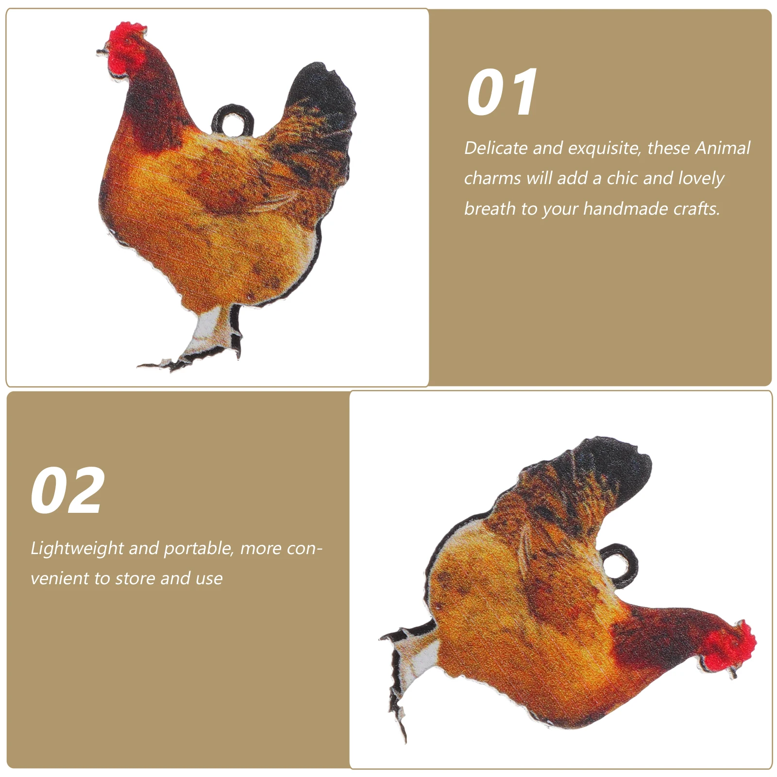 

Farm Animal Beads Hen Pendant Cute Earring Number Charms Acrylic Animals for Jewelry Making Child