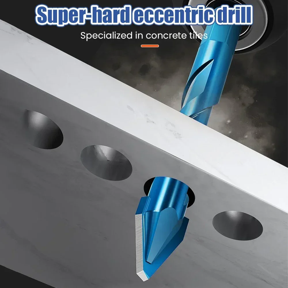 4PCS High Hardness Eccentric Drill Precision Drilling set 6/8/10/12mm Glass Tile Ceramic Punching Rock Slab Triangle Drill Bit